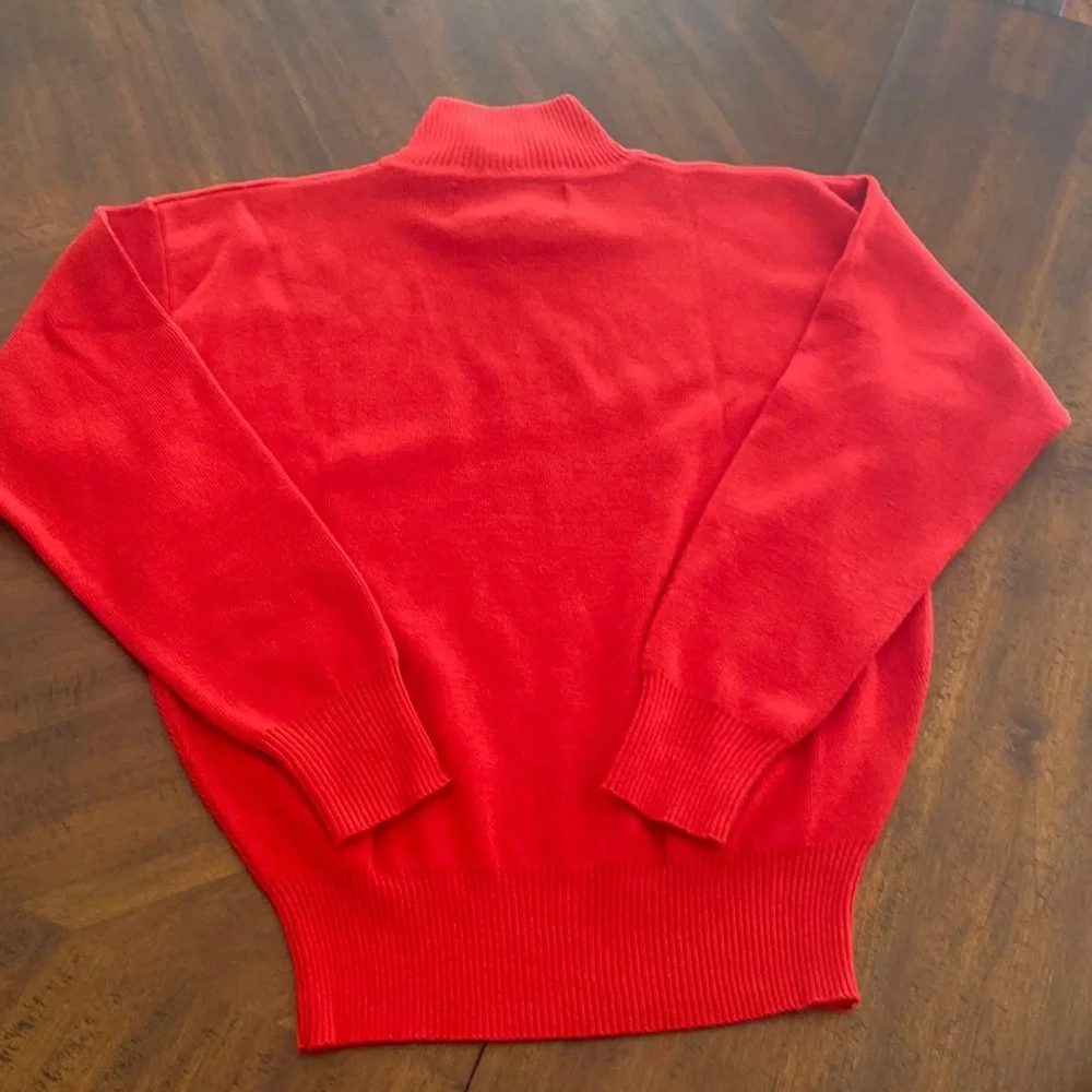 Obermeyer vintage ski sweater red women’s size M mock neck 1/4 zip - Picture 6 of 10
